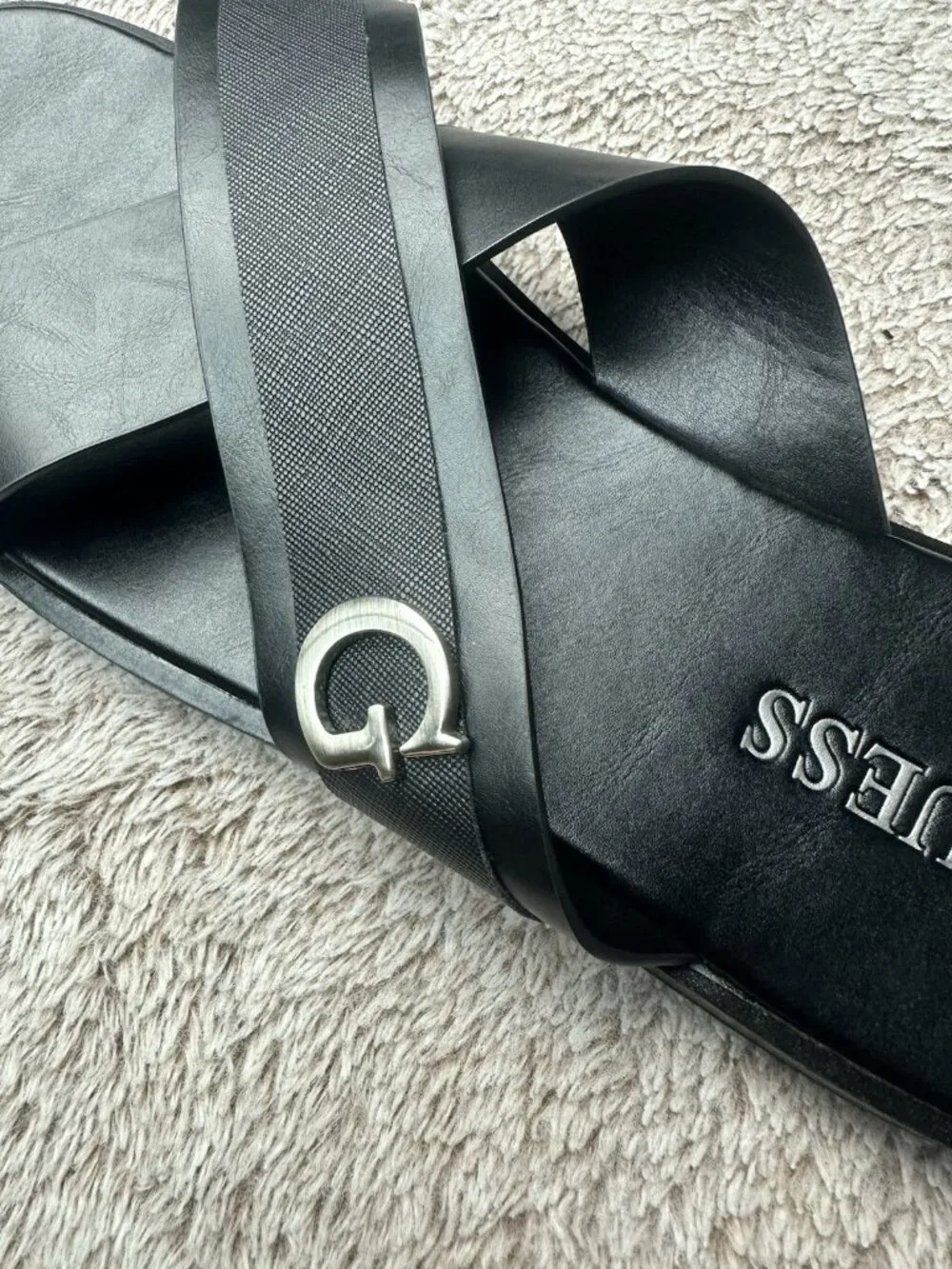 Guess Mens Size 13 Sandals Slides Slip On Shoes Black New